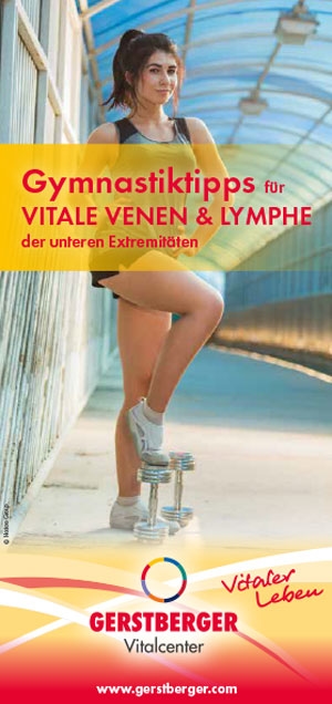 Bild eines Flyers über das Gymnastiktipps für vitale Venen & Lymphe